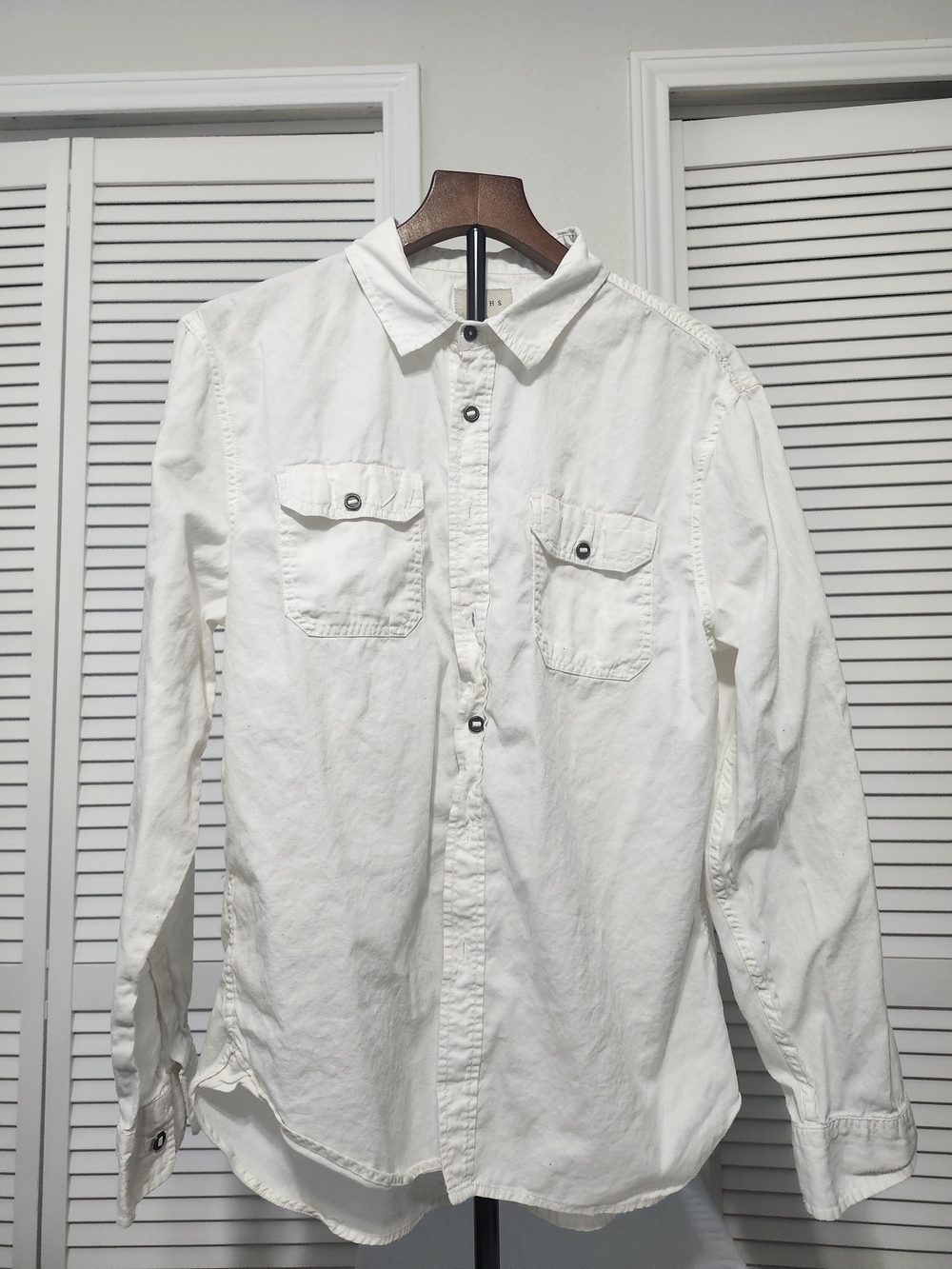 Jachs White Long-Sleeve Casual Button-Down Shirt